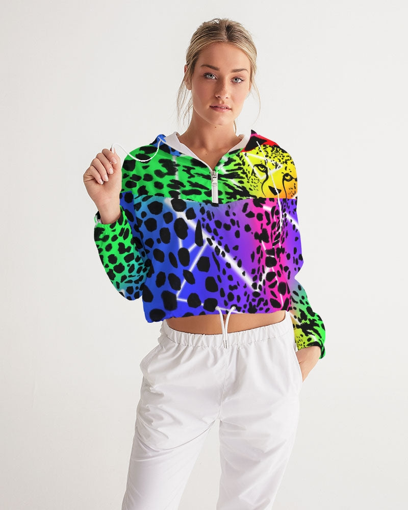 Cheetah Bae Women's Cropped Windbreaker