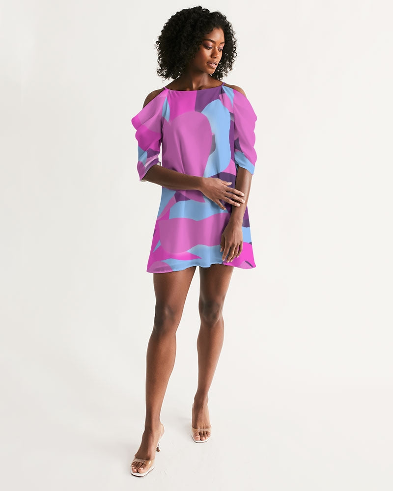 CZ CAMMO PB&K Women's Open Shoulder A-Line Dress
