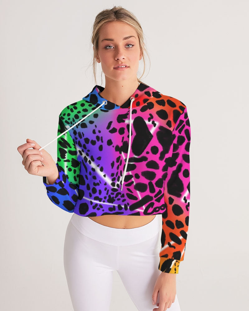 Cheetah Bae Women's Cropped Hoodie