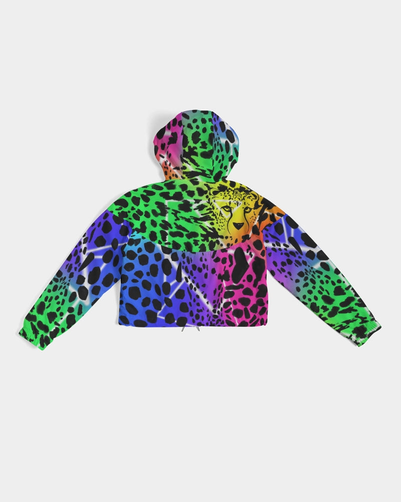 Cheetah Bae Women's Cropped Windbreaker