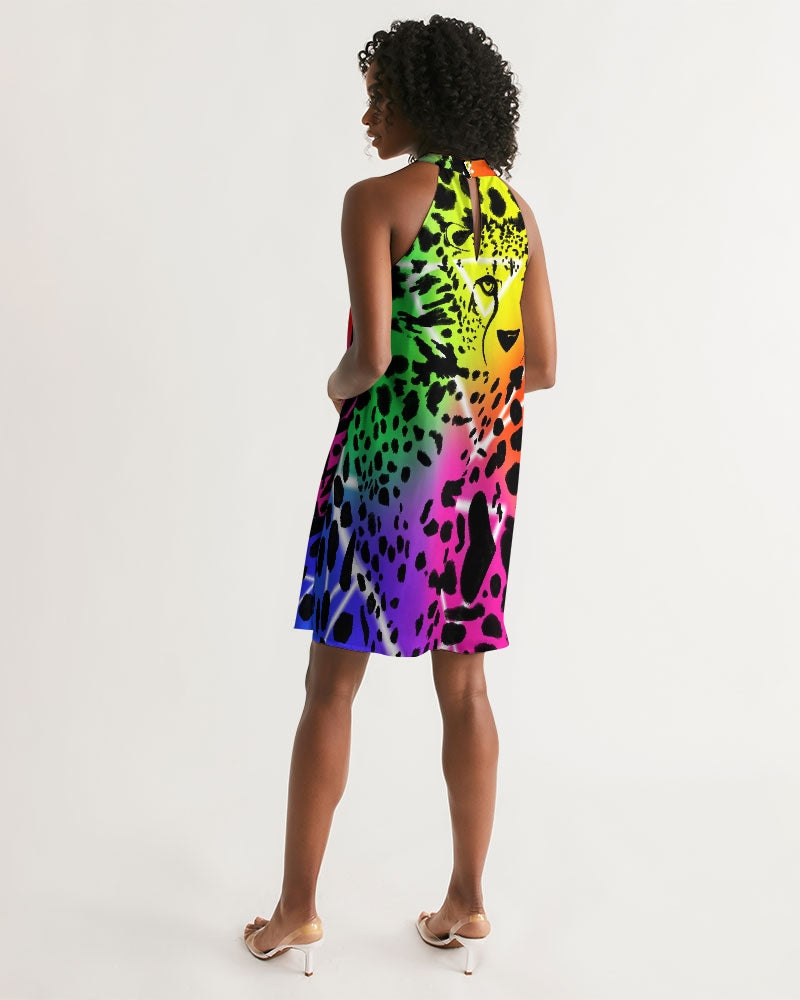 Cheetah Bae Women's Halter Dress