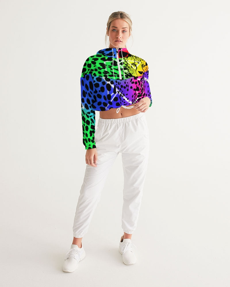 Cheetah Bae Women's Cropped Windbreaker