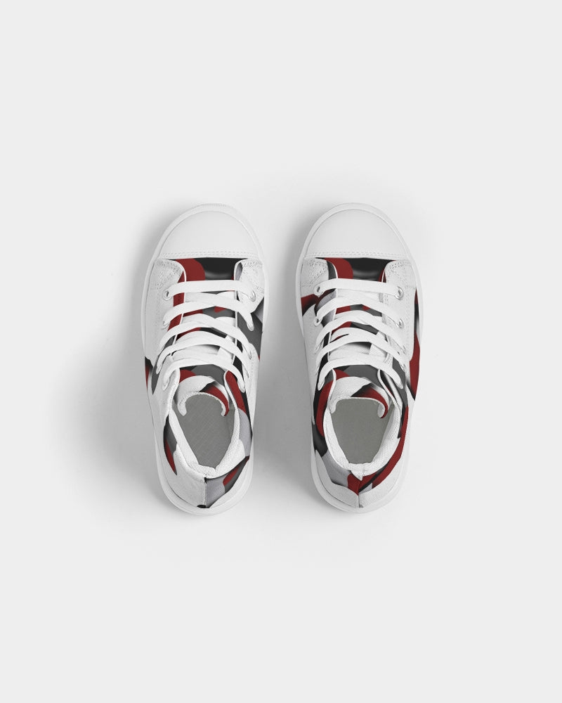 CZ CAMMO RED  Kids Hightop Canvas Shoe
