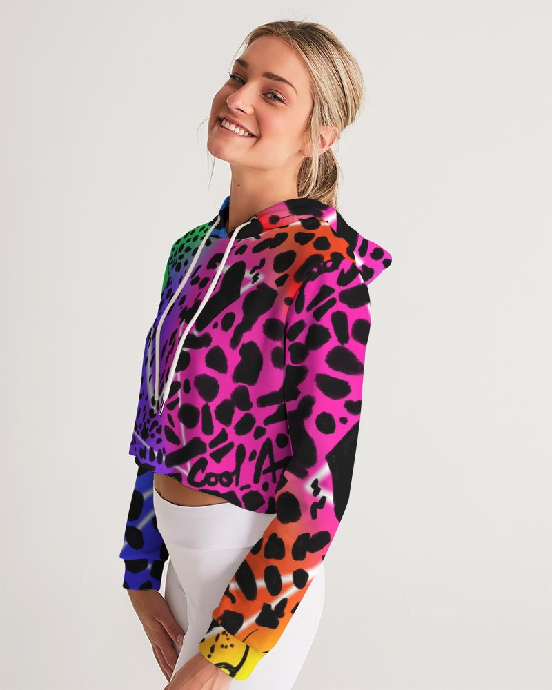 Cheetah Bae Women's Cropped Hoodie