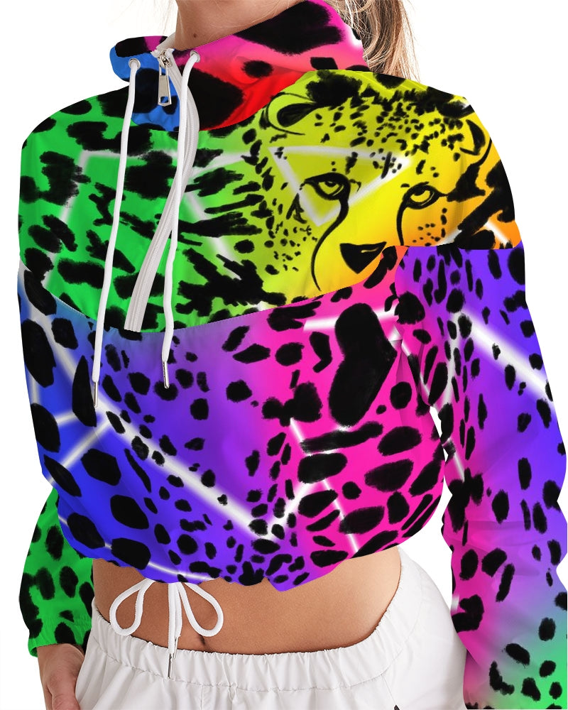 Cheetah Bae Women's Cropped Windbreaker