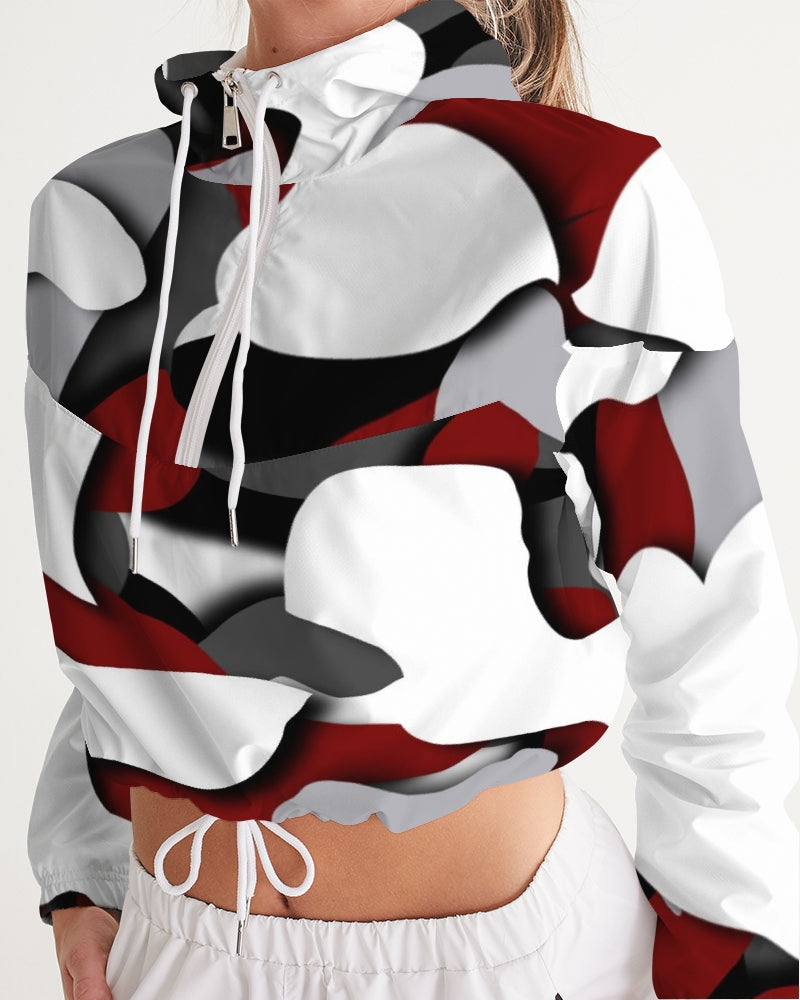 CZ CAMMO RED  Women's Cropped Windbreaker