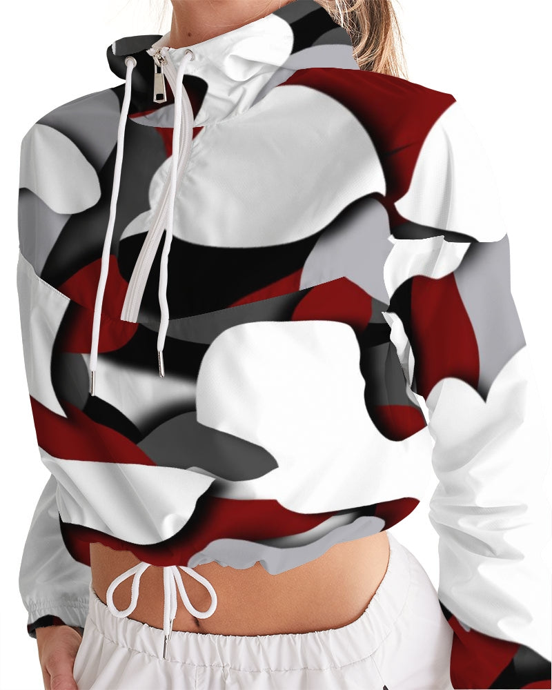 CZ CAMMO RED  Women's Cropped Windbreaker