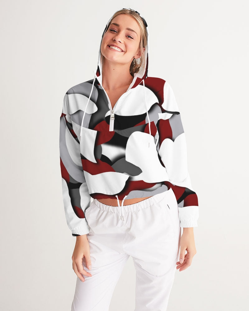CZ CAMMO RED  Women's Cropped Windbreaker