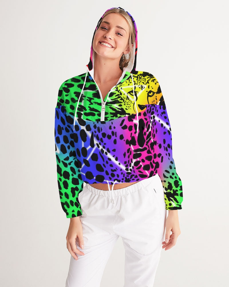 Cheetah Bae Women's Cropped Windbreaker