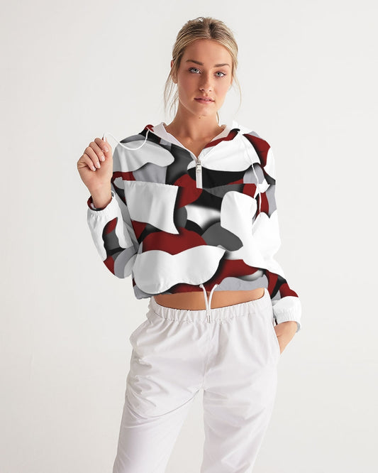 CZ CAMMO RED  Women's Cropped Windbreaker