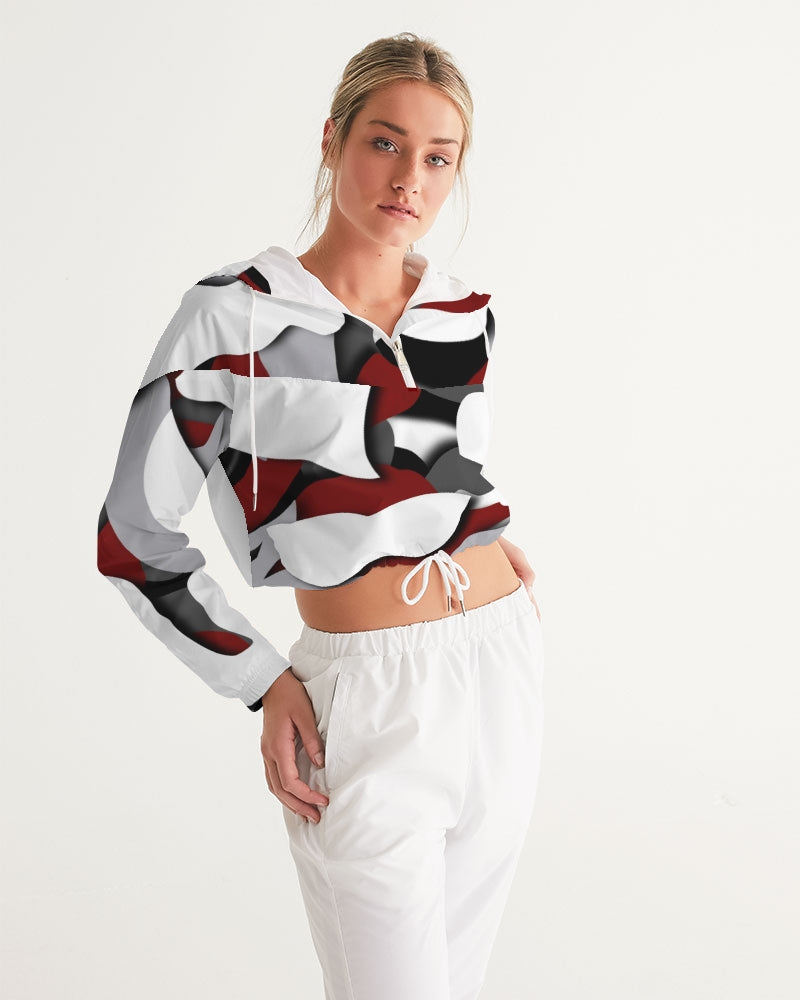 CZ CAMMO RED  Women's Cropped Windbreaker