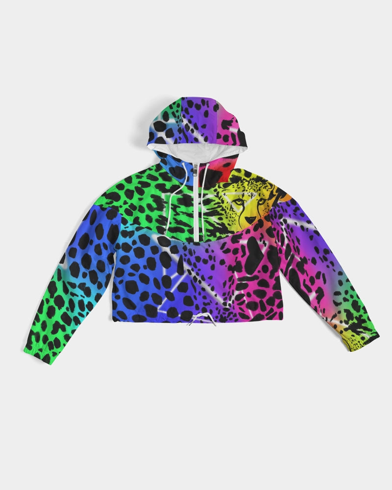 Cheetah Bae Women's Cropped Windbreaker