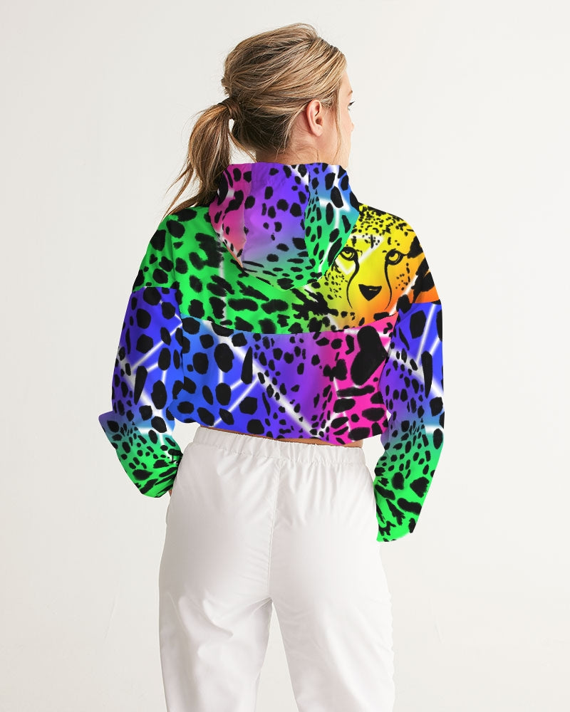 Cheetah Bae Women's Cropped Windbreaker