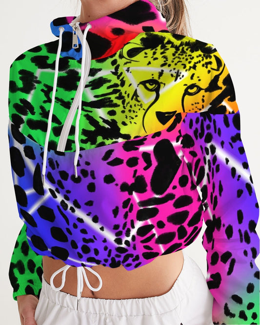 Cheetah Bae Women's Cropped Windbreaker
